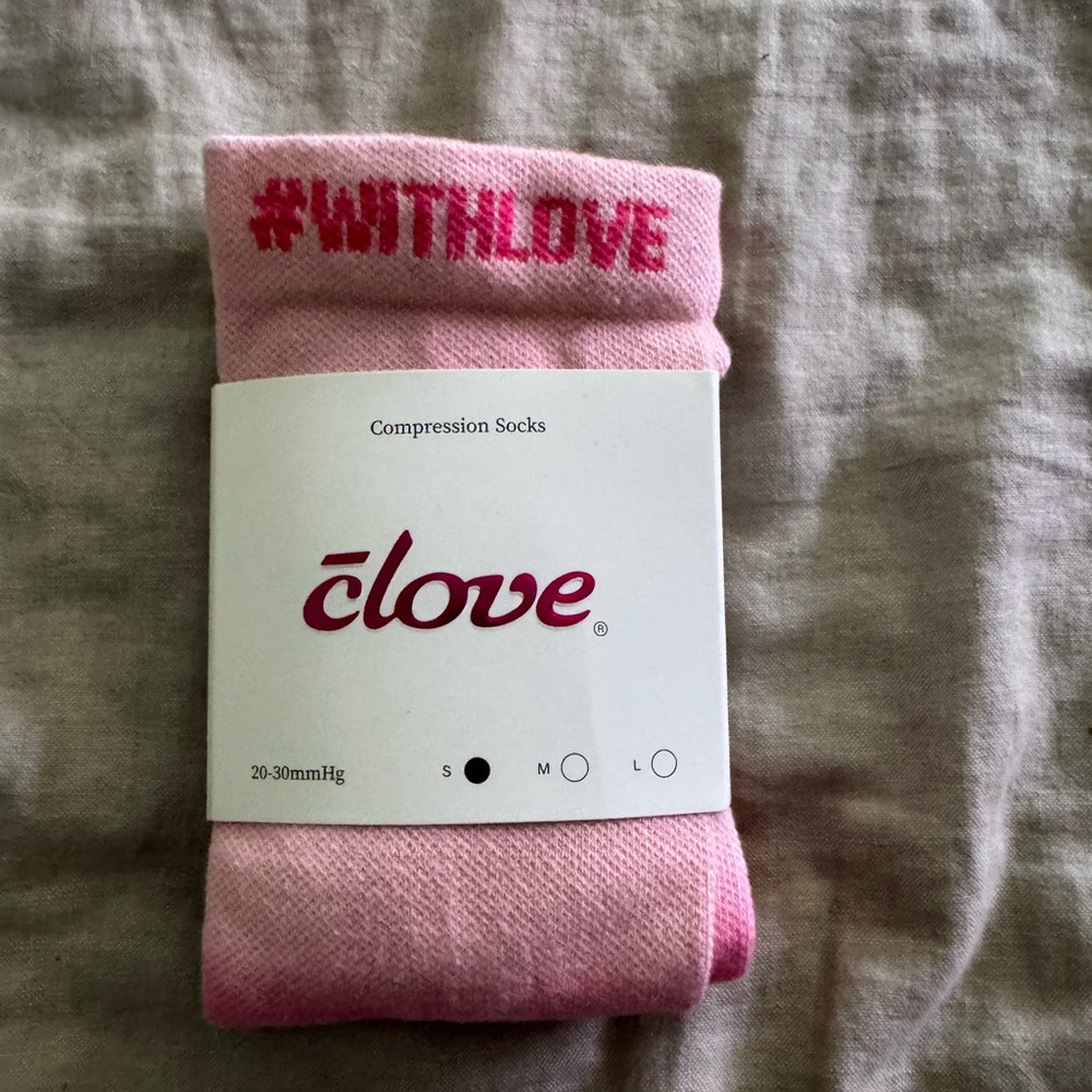 Clove Pink Ombré Compression Socks, Size Small